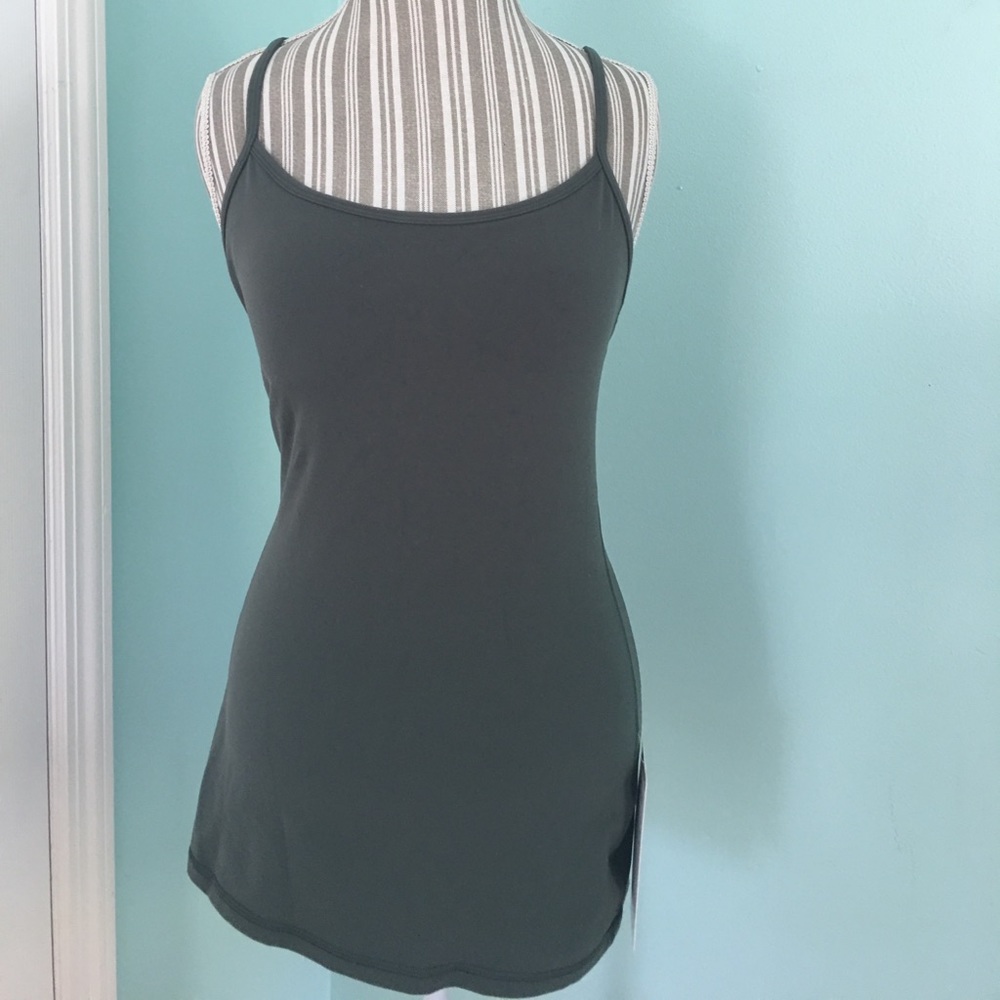 Lululemon Power Y Tank Size 8 Olive Green Color